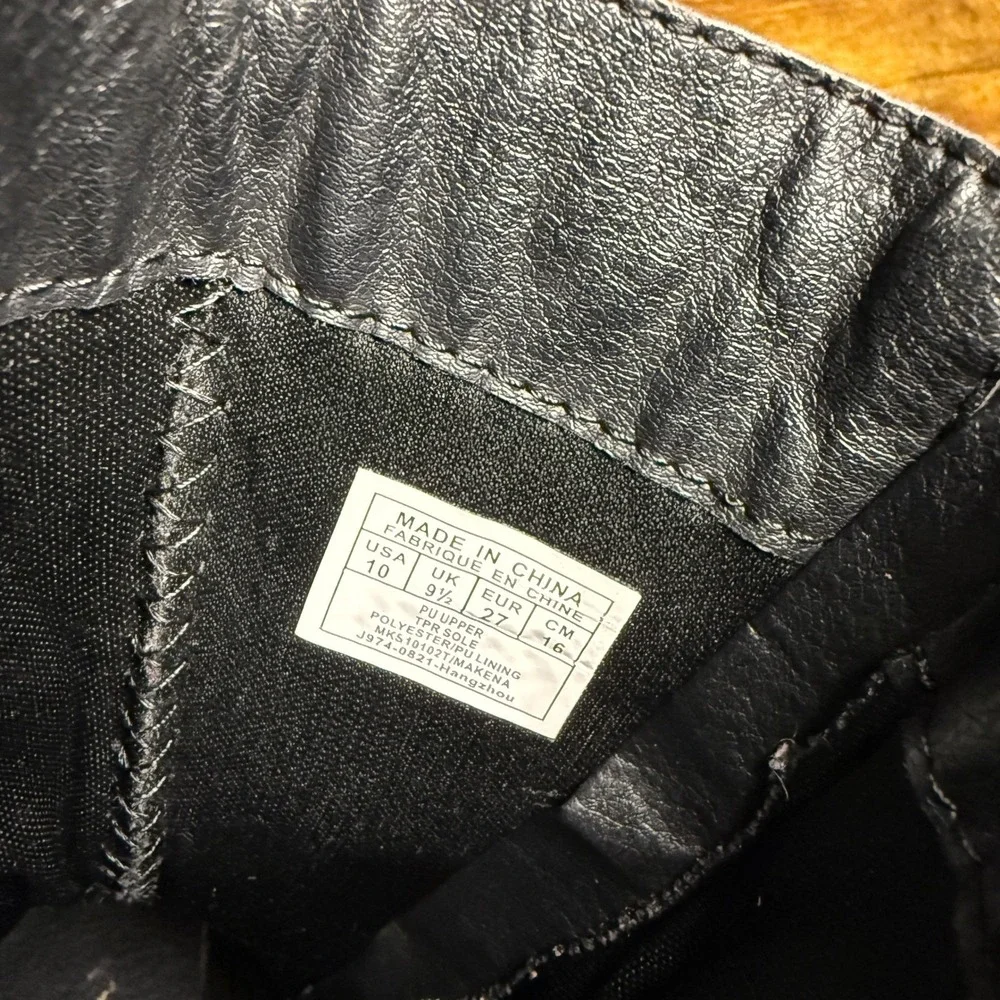 Michael Kors Makena MKS10102T‎ Black Brown PU Leather Riding Boots Girls Size 10
